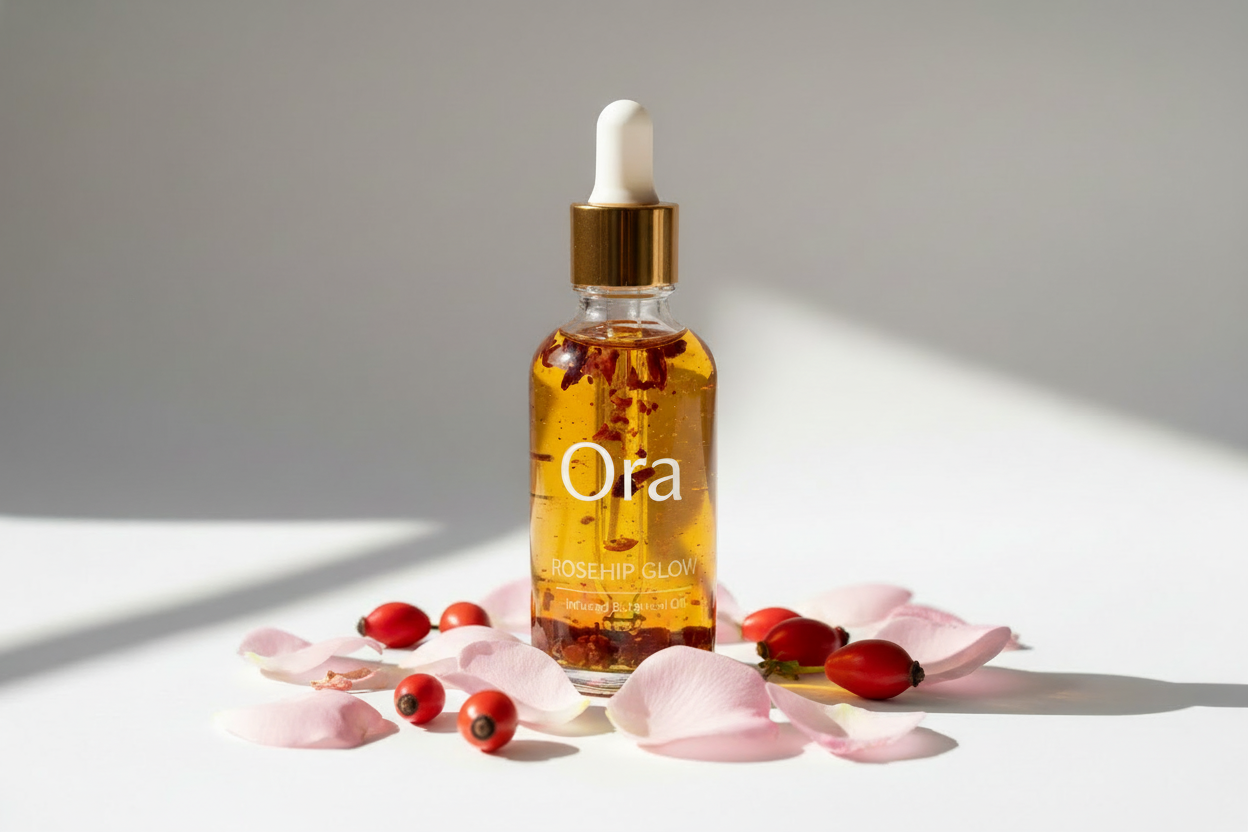 Make the bottle look amber, add Ora as a brand