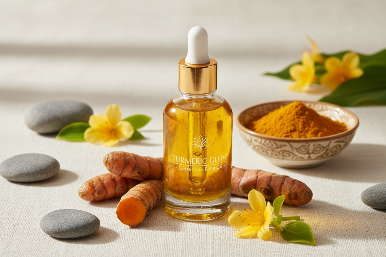 Turmeric infused skincare oil for hypergmentation